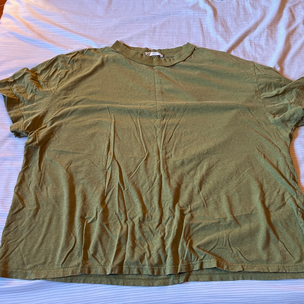 XXL Unisex Green Boxy Tee from Back Beat Co. hemp/cotton blend slightly cropped